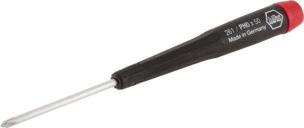 Wiha - #0, 5-11/16" OAL, Standard Phillips Screwdriver - 2" Blade Length, Ergonomic Handle - USA Tool & Supply