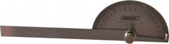 General - 6 Inch Long Blade, 180° Max Measurement, 1° Dial Graduation, Round Head Protractor - Accuracy Up to 1°, 0 to 180 Dial Range - USA Tool & Supply