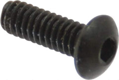 Value Collection - #5-40 UNC Hex Socket Drive, Button Screw - Alloy Steel, Black Oxide Finish, Fully Threaded, 3/8" Length Under Head - USA Tool & Supply