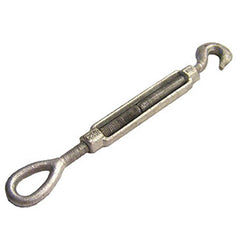 Turnbuckles; Turnbuckle Type: Hook & Eye; Working Load Limit: 1500 lb; Thread Size: 1/2-9 in; Turn-up: 9 in; Closed Length: 16.22 in; Material: Steel; Finish: Galvanized