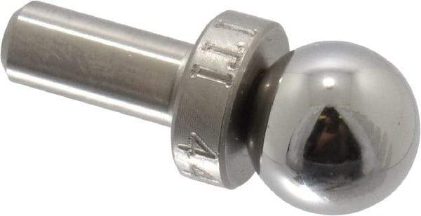 Jergens - 9.53mm Ball Diam, 4.75mm Shank Diam, Stainless Steel Checking Tooling Ball - 3/4" Ball Center to Shank Bottom, 0.3" Ball Center to Shoulder Bottom, with Shoulder, Breakaway - USA Tool & Supply