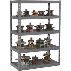 Tennsco - 5 Shelf Heavy-Duty Open Steel Shelving - 96" Wide x 96" High x 24" Deep, Medium Gray - USA Tool & Supply
