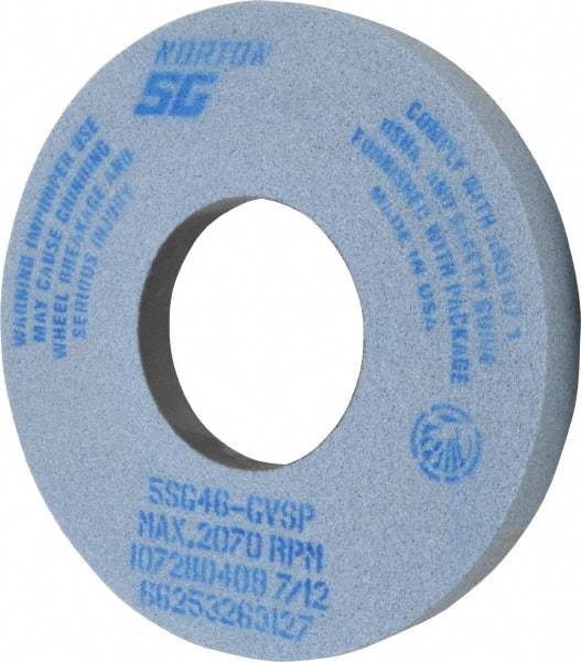 Norton - 12" Diam x 5" Hole x 1-1/2" Thick, G Hardness, 46 Grit Surface Grinding Wheel - Ceramic, Type 5, Coarse Grade, 2,070 Max RPM, Vitrified Bond, One-Side Recess - USA Tool & Supply