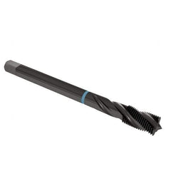 Emuge - M12x1.75 Metric Coarse 3 Flute 6H Modified Bottoming Spiral Flute Tap - Cobalt, Oxide Finish, 110mm OAL, Right Hand Flute, Right Hand Thread, Series Enorm-VA - USA Tool & Supply
