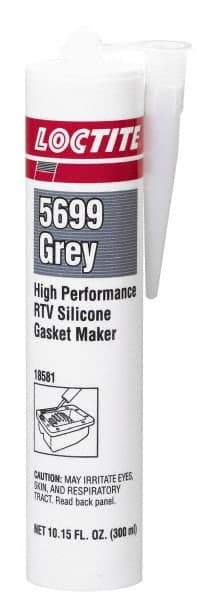 Loctite - 300ml High Performance RTV Silicone Gasket Maker - -75 to 625°F, Grey, Comes in Cartridge - USA Tool & Supply