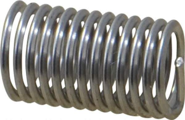 Heli-Coil - M5x0.80 Metric Coarse, 12.5mm OAL, Free Running Helical Insert - 12-3/8 Free Coils, Tanged, 304 Stainless Steel, Bright Finish, 2-1/2D Insert Length - Exact Industrial Supply