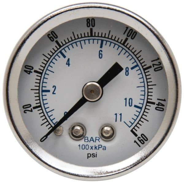 Parker - FRL Pressure Gauge - 1/8" NPT & 0-160 psi - USA Tool & Supply