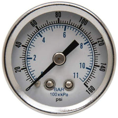 Parker - FRL Pressure Gauge - 1/8" NPT & 0-160 psi - USA Tool & Supply