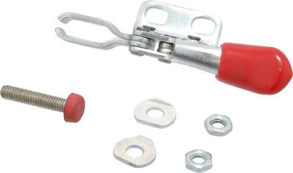 De-Sta-Co - 60 Lb Holding Capacity, Horizontal Handle, Manual Hold Down Toggle Clamp - 80° Handle Movement, 90° Bar Opening, U-Bar, Right Flanged Base, Electro-Plated Zinc, Carbon Steel - USA Tool & Supply