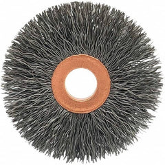 Brush Research Mfg. - 2-1/2" OD, 1/2" Arbor Hole, Crimped Stainless Steel Wheel Brush - USA Tool & Supply