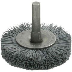 Brush Research Mfg. - 1-1/4" OD, Crimped Abrasive Nylon Wheel Brush - 7/16" Face Width, 1/8" Trim Length, 25,000 RPM - USA Tool & Supply