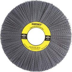 Brush Research Mfg. - 8" OD, 2" Arbor Hole, Crimped Abrasive Nylon Wheel Brush - 1" Face Width, 2-1/2" Trim Length, 3,600 RPM - USA Tool & Supply