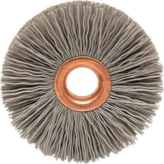 Brush Research Mfg. - 2" OD, 1/2" Arbor Hole, Crimped Abrasive Nylon Wheel Brush - 1/2" Face Width, 1/2" Trim Length, 20,000 RPM - USA Tool & Supply