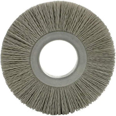 Brush Research Mfg. - 8" OD, 3-1/4" Arbor Hole, Crimped Abrasive Nylon Wheel Brush - 17/32" Face Width, 1-7/8" Trim Length, 5,000 RPM - USA Tool & Supply