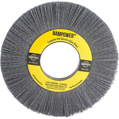 Brush Research Mfg. - 6" OD, 2" Arbor Hole, Crimped Abrasive Nylon Wheel Brush - 1/2" Face Width, 1-1/2" Trim Length, 3,600 RPM - USA Tool & Supply