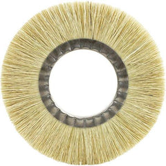 Brush Research Mfg. - 8" OD, 2" Arbor Hole, Crimped Carbon Wheel Brush - 1-1/8" Face Width, 1-3/4" Trim Length, 6,000 RPM - USA Tool & Supply