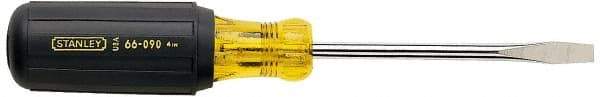 Stanley - 7/32" Blade Width, 6-3/4" OAL Standard Slotted Screwdriver - 3" Blade Length, Round Shank, Acetate with Rubber Grip Handle - USA Tool & Supply