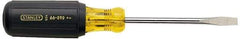 Stanley - 7/32" Blade Width, 6-3/4" OAL Standard Slotted Screwdriver - 3" Blade Length, Round Shank, Acetate with Rubber Grip Handle - USA Tool & Supply