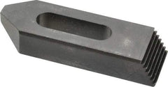 Jergens - 1/2" Stud, Low Carbon Steel, Plain Strap Clamp - 1-1/4" Travel, 4" OAL x 1-1/4" Wide x 3/4" High, Black Oxide Finish, Tapered Nose - USA Tool & Supply