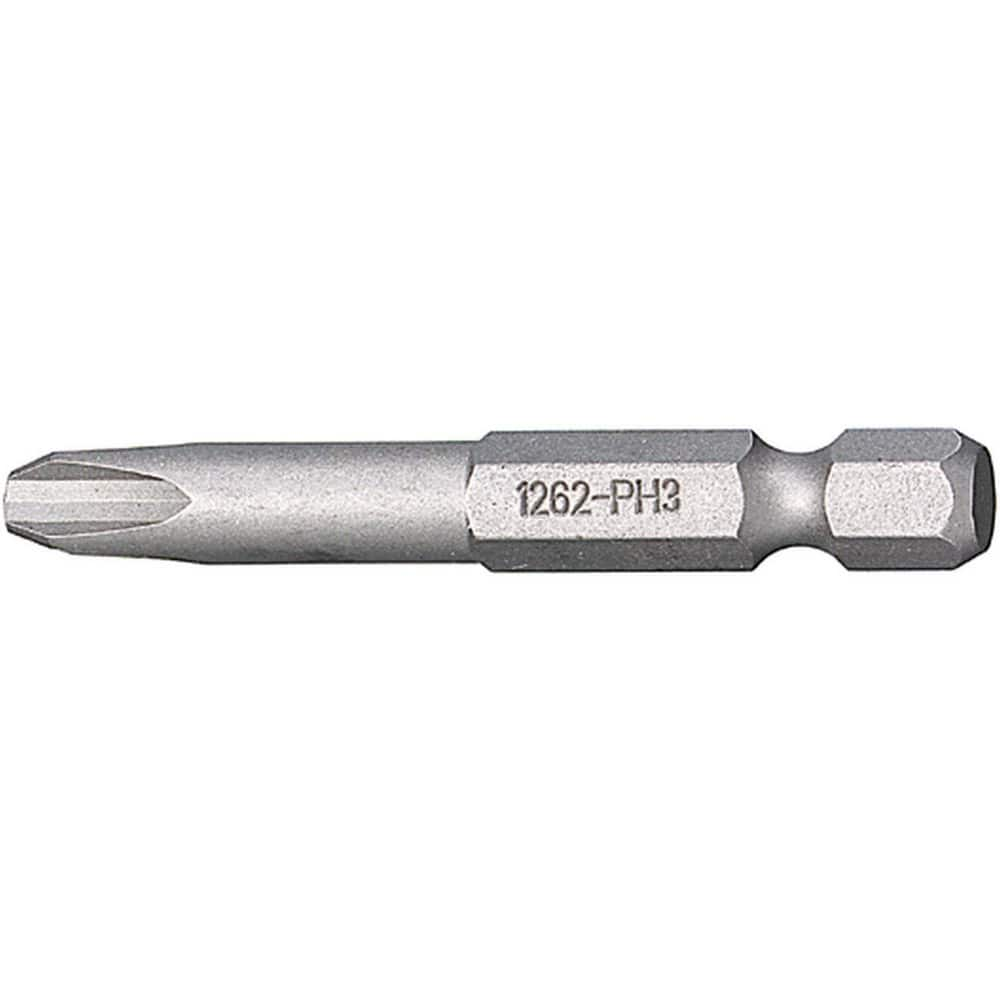 Power & Impact Screwdriver Bits & Holders; Bit Type: Phillips; Hex Size (Inch): 3/8 in; Blade Width (Decimal Inch): 0.2800; Blade Thickness (Decimal Inch): 0.2800; Drive Size: 1/4 in; Body Diameter (Inch): 3/8 in; Phillips Size: #3; Overall Length (Decima