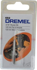 Dremel - 3/16" Diam, 1/8" Shank Diam, Straight Router Bit - 1-13/64" Overall Length, High Speed Steel - USA Tool & Supply