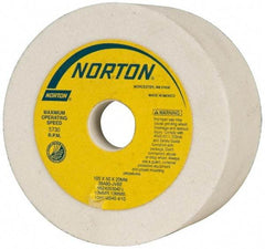 Norton - 4" Diam, 20mm Hole Size, 2" Overall Thickness, 80 Grit, Type 6 Tool & Cutter Grinding Wheel - Medium Grade, Aluminum Oxide, J Hardness, Vitrified Bond, 5,730 RPM - USA Tool & Supply