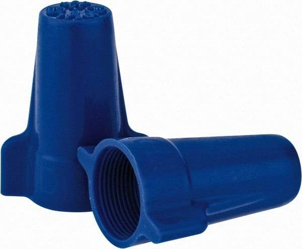 Ideal - 3, 12 to 1, 6 + 2, 8 AWG, 600 Volt, Flame Retardant, Wing Twist on Wire Connector - Blue, 221°F - USA Tool & Supply