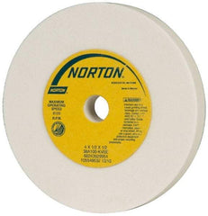 Norton - 100 Grit Aluminum Oxide Type 1 Internal Grinding Wheel - 4" Diam x 1/2" Hole x 1/2" Thick, 8,120 Max RPM, Type 1 Fine Grade, K Hardness, Vitrified Bond, No Recess - USA Tool & Supply
