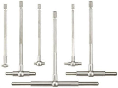 Fowler - 6 Piece, 5/16 to 6 Inch, Hardened Tool Steel Contact Point Ends, Satin Chrome Finish, Telescoping Gage Set - Includes Fitted Vinyl Case - USA Tool & Supply