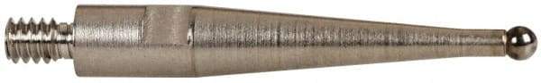 TESA Brown & Sharpe - 1mm Ball Diam, Carbide, Ball Test Indicator Contact Point - 1/2" Contact Point Length, Use with Brown & Sharpe TESATAST Dial Test Indicators - USA Tool & Supply