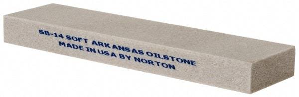 Norton - 4" Long x 1" Wide x 3/8" Thick, Novaculite Sharpening Stone - Rectangle, Extra Fine Grade - USA Tool & Supply