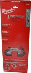 Milwaukee Tool - 3' 8-7/8" Long x 0.02" Thick, 10 Teeth per Inch, Portable Band Saw Blade - Bi-Metal Blade, High Speed Steel Teeth, Toothed Edge - USA Tool & Supply