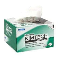 Kimtech - Dry Clean Room/Lab/Critical Task Wipes - Pop-Up, 8-3/8" x 4-3/8" Sheet Size, White - USA Tool & Supply