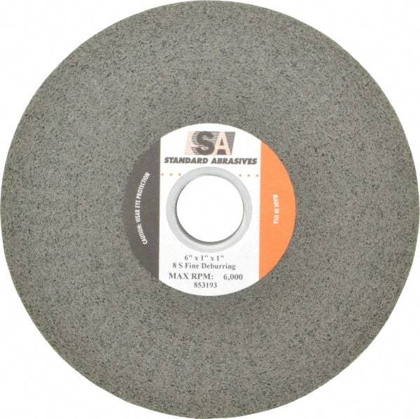 Standard Abrasives - 6" Diam, 1" Face Width, 1" Center Hole, Fine Grade, Silicon Carbide Deburring Wheel - Convolute, Medium Density 8 Grade, 6,000 RPM - USA Tool & Supply