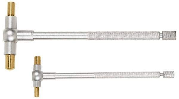 TESA Brown & Sharpe - 2-1/8 to 3-1/2 Inch, 5.1181 Inch Overall Length, Telescoping Gage - Satin Chrome Finish - USA Tool & Supply