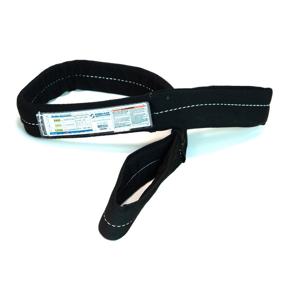 Slings & Tiedowns (Load-Rated); Sling Type: Eye & Eye; Length (Feet): 3; Vertical Capacity (Lb.): 6400; Choker Capacity (Lb.): 5000; Width (Inch): 2; Basket Capacity (Lb.): 12800; Eye Type: Twisted Eye; Sling Material: Nylon; Sling Width: 2 in; Eye Length