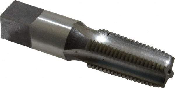 Reiff & Nestor - 1/4-18 NPT Thread, 4 Flute Standard Pipe Tap - 2-7/16" OAL, 1-1/16" Thread Length, 9/16" Shank Diam, Bright Finish, High Speed Steel - Exact Industrial Supply