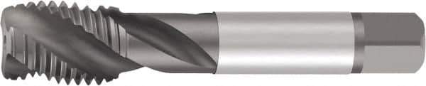 Emuge - 3/8-24 UNF 3 Flute Modified Bottoming Spiral Flute Tap - Cobalt, Oxide Finish, 2-15/16" OAL, Right Hand Flute, Right Hand Thread, Oversize, H11 - USA Tool & Supply