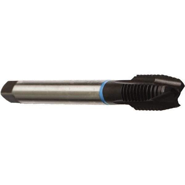Emuge - 7/16-20 UNF, 3 Flute, Nitride Finish, Cobalt Spiral Point Tap - Plug Chamfer, Right Hand Thread, 3-5/32" OAL, 0.866" Thread Length, 0.323" Shank Diam, 2B Class of Fit, Series Rekord B - Exact Industrial Supply
