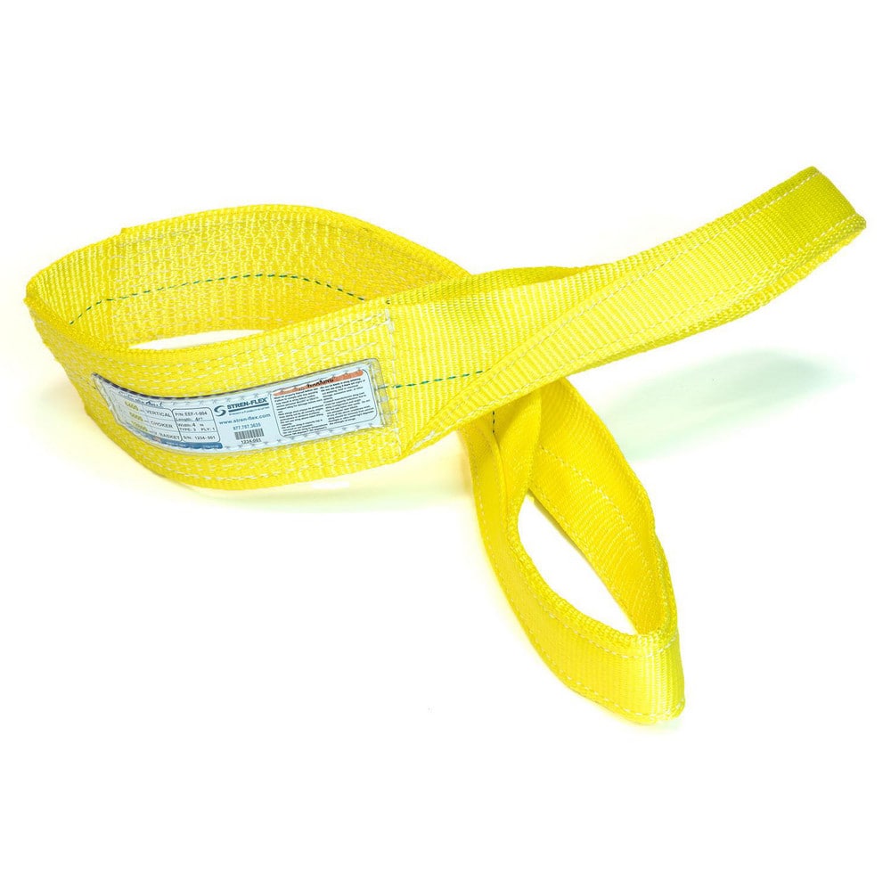 Slings & Tiedowns (Load-Rated); Sling Type: Eye & Eye; Length (Feet): 14; Vertical Capacity (Lb.): 4800; Choker Capacity (Lb.): 3800; Width (Inch): 3; Basket Capacity (Lb.): 9600; Eye Type: Flat Eye; Sling Material: Polyester; Sling Width: 3 in; Eye Lengt