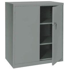 Storage Cabinets; Cabinet Type: Storage Cabinet; Cabinet Material: Steel; Width (Inch): 36; Depth (Inch): 18; Cabinet Door Style: Solid; Height (Inch): 42; Locking Mechanism: Keyed; Assembled: Yes; Finish: Powder Coated; Color: Dove Gray; Number Of Shelve