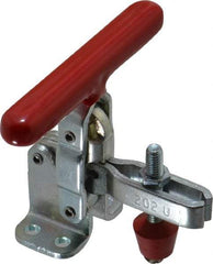 De-Sta-Co - 200 Lb Holding Capacity, Vertical Handle, Manual Hold Down Toggle Clamp - 65° Handle Movement, 105° Bar Opening, U-Bar, Flanged Base, Electro-Plated Zinc, Carbon Steel - USA Tool & Supply