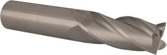 Made in USA - 5/8", 1-1/2" LOC, 5/8" Shank Diam, 3-1/2" OAL, 4 Flute, Solid Carbide Square End Mill - Single End, Uncoated, Spiral Flute, 30° Helix, Centercutting, Right Hand Cut, Right Hand Flute - USA Tool & Supply