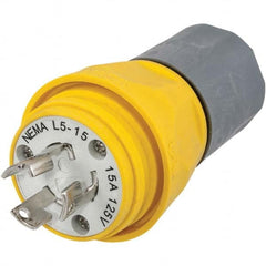 Hubbell Wiring Device-Kellems - 125V 15A NEMA L5-15P Industrial Twist Lock Plug - USA Tool & Supply