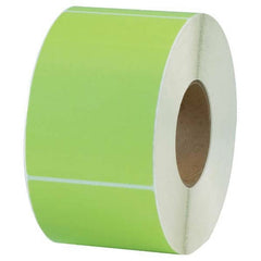 Value Collection - Pack of 4 Rolls, 1,000 Labels per Roll, 4" x 6" Green Topcoated Facestock Thermal Labels - USA Tool & Supply