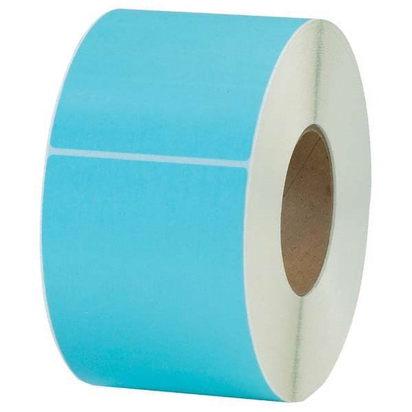 Value Collection - Pack of 4 Rolls, 1,000 Labels per Roll, 4" x 6" Light Blue Topcoated Facestock Thermal Labels - USA Tool & Supply