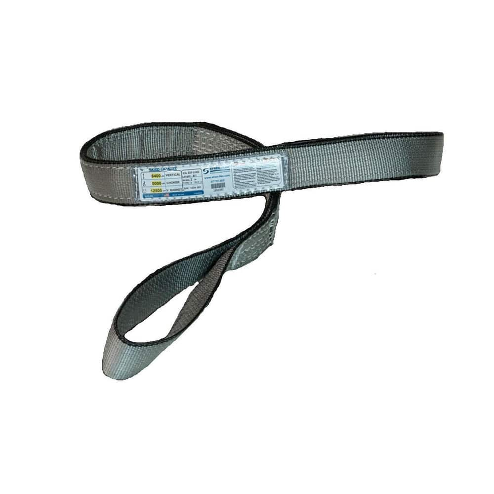 Slings & Tiedowns (Load-Rated); Sling Type: Eye & Eye; Length (Feet): 18; Vertical Capacity (Lb.): 6400; Choker Capacity (Lb.): 5000; Width (Inch): 2; Basket Capacity (Lb.): 12800; Eye Type: Flat Eye; Sling Material: Polyester; Sling Width: 2 in; Eye Leng