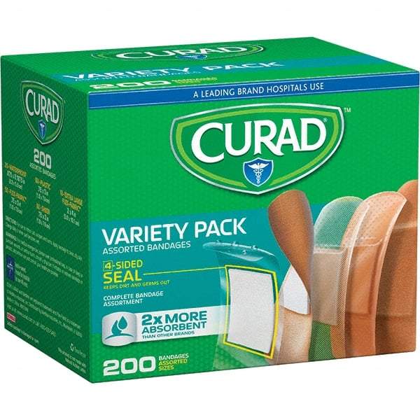 Curad - 5-1/4" Long x 4-1/4" Wide, General Purpose Self-Adhesive Bandage - Woven Fabric Bandage, 4-Sided Seal Technology - USA Tool & Supply