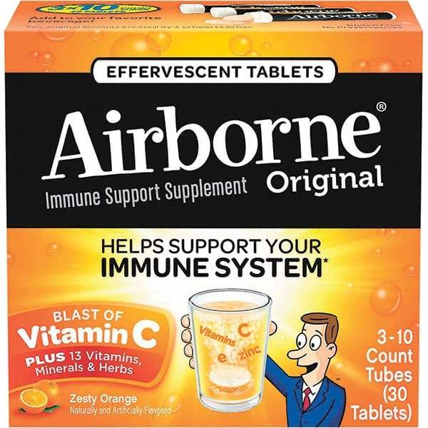 Airborne - Orange Flavor Immune Support Tablets - Vitamins/Supplements - USA Tool & Supply