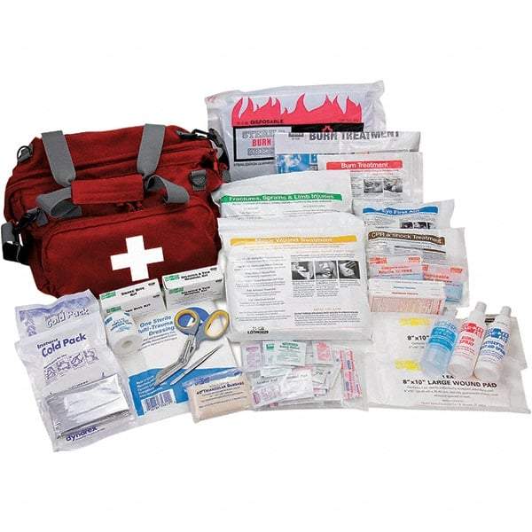 Pac-Kit - 112 Piece, 2 Person, Multipurpose/Auto/Travel First Aid Kit - 14-1/2" Wide x 10" Deep x 10-1/2" High, Nylon Bag - USA Tool & Supply